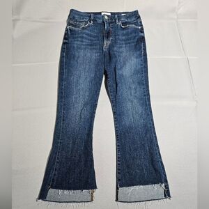 Frame Le Crop Mini Boot Cut Mid Rise Medium Wash Stretch Jeans Size 30/8